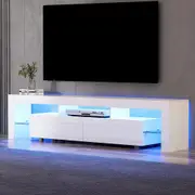 200CM LED Entertainment Unit in White Gloss