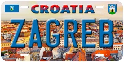 Zagreb Croatia Aluminum Novelty Car License Plate