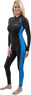 [EcoStinger] Women Full Body Stinger Swimsuit UV Protection UPF50+ Chlorine Resistance Black Blue