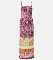 [Dries Van Noten] Dries Van Noten Printed patchwork maxi dress AU 8 multicoloured