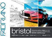 Honsell Fabriano Bristol 19002129 Pad, DIN A4, 250 g/m², 20 Sheets, Ultra Smooth Surface, Very Erase-Resistant, Ideal for Illustrations, Graphics and Design