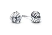 Solid 925 Sterling Silver 3 Strand Knot Earrings