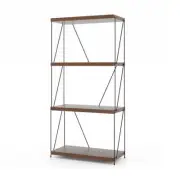 2/3/4/5-Tier Multipurpose Display Rack with Metal Frame-4-Tier - Color: Walnut -