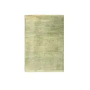 2'x3' Light Brown Grass Design Hand Knotted Tone on Tone Mat Wool Rug G76511