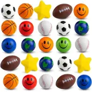 Bulk Mini Stress Balls for Kids (25 Pack) 2-3 Inch Soft Squeezable Fidget Toy...