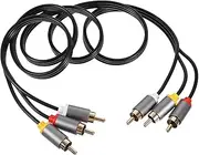 GAROZATION Cable Stereo Subwoofer Cable Tv Audio System Connection 3rca to 3rca Stainless Steel PVC