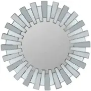 Northlight 25.5" Silver Aztec Sunburst Round Mirror Wall Decor