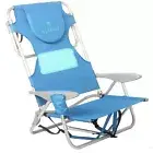 Ladies Comfort & On-Your-Back Lightweight Beach Reclining Lawn Chair with Bac...