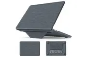 WASSUP Foldable Stand Woven Fabric Plastic Hard Shell Laptop Case for MacBook Air 13.6 Inch 2022/2024 Release (Grey)