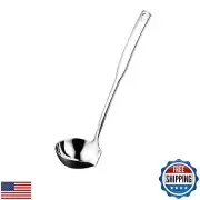 Soup Ladle 304 Stainless Steel Heavy Ladle with Pour Spout for Soups, Serving