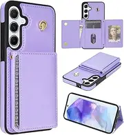 [Asuwish] Mobile Phone Case for Samsung Galaxy A55 5G Case with Strap Card Slot Foldable Glitter Leather Wallet Stand A 55 55A A555G Mobile Phone Cases Cover Mobile Phone Cases Protective Phone Case