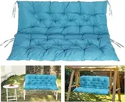 COSNUOSA Swing Replacement Cushions Waterproof Porch Swing Cushions 2-3 Seater Outdoor Swing Cushions for Outdoor Furniture Sky Blue 60x40 Inches