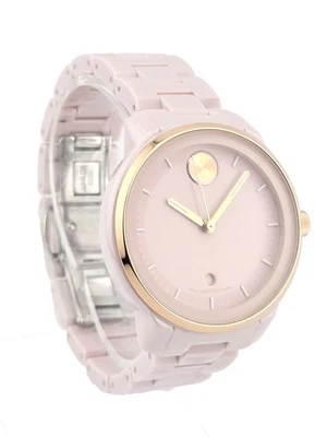 Movado Bold Verso 3600935 Blush Dial Ceramic Bracelet Women's Watch
