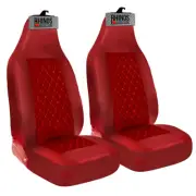 FOR FIAT PANDA ALL YEARS - LUXURY RED QUILTED DIAMOND LEATHER CAR SEAT COVERS