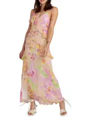[Belle & Bloom] Ocean Eyes Limited Edition Silk Maxi Dress in Multi