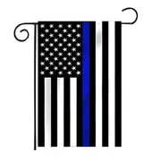 (4 pack) 12x18 USA Thin Blue Line Police Flag 12x18" sleeved sleeve garden pole