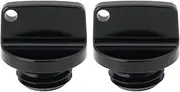 2Pcs Motorcycle Engine Oil Filler Cap M20 x 2.5 Replacement Part CNC Aluminum Screw Cover Plug Valve Oil Cap Compatible with Honda Compatible with Yamaha, Black