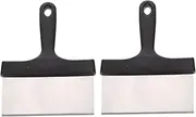 Barbecue Grill Accessories 2 Pack of BBQ Grill Scraper Handle Steel Pan Scrubbers for Stain Removal