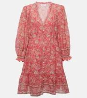 [Velvet] Velvet Mary floral cotton minidress AU 16 pink