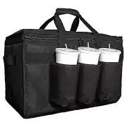Food Delivery Bag with Cup Holders/Drink Carriers Great for Beverages,3845