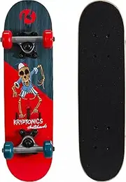 Kryptonics Locker Board Complete Skateboard 22" Skull Trike - 3pk