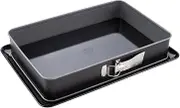 Dr. Oetker Rectangular Springform Tin with Serving Base 38 x 25 cm Baking Idea - Square Baking Tin with Cut & Scratch Resistant Flat Base & Enamel Coating - Cake Baking Tin with Non-Stick Coating