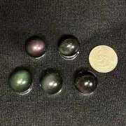 Mini Rainbow Obsidian Sphere | Polished Crystal Ball with Iridescent Sheen