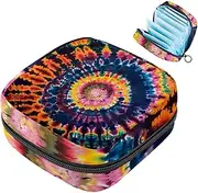 Sanitary Napkin Storage Bag,Period Bag,Pad Bag,Colorful Tie Dye Rainbow,Period Pouch