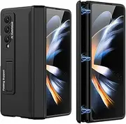 [SOUTEM] Case for Samsung Galaxy Z Fold 4 5G Magnetic Hinge Protective Case with 3 Adjustable Stand Modes,Ultra Thin Luxury PC Shockproof Anti-Scratch Kickstand Cover for Galaxy Z Fold 4 5G (Black)