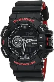CASIO Men's G-Shock Analog-Digital Quartz Watch, Black Dial, Black-Red Band