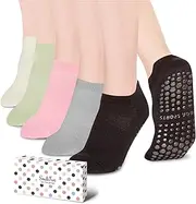 [sockfun] Non Slip Pilates Socks For Women - Grip Socks Cute Yoga Socks With Grips, Pilates Gripper Socks For Women