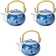 Set of 3 Koha Aya No. 4 Earthen Bottle [5.9 x 3.7 inches (12.5 x 9.5 cm) 650cc] | Arita Yaki Pot, Setomonohonpo