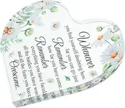 Parliky Heart Centerpiece Acrylic Sign Decorative Heart Shaped Desk Plaque for Office Table Decor Creative Durable Acrylic Material Friends and Family