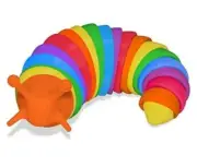 Rainbow Fidget Slug Toy Anti Stress Sensory Articulated Anxiety Relief Kids 7.5"
