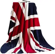 (UK Flag Blanket) - Brithish Union Jack Flag Throw, Luxurious Soft Plush Fleece Throw Blanket Bedspread 150cm x 200cm for Bed Couch Sofa, Machine Washable