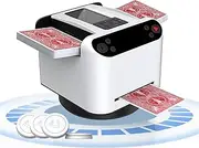 KNEBAD Automatic Card Shuffler and Dealer 2-in-1, 360°/180°Rotating Dealer with Wireless Remote Control, Supports 1-12 Players Poker Shuffler, Suitable for UNO, Poker, Phase 10, Skip-Bo, Blackjack