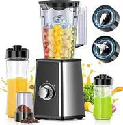 Smoothie Blender, Personal Blenders for Smoothies and Shakes, Smoothies Maker and Coffee Grinder with 2 To-Go Cups, Countertop Blender for Kitchen, BPA Free