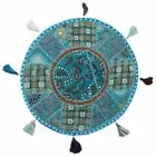 Handmade Floor Cushion Round Cover Pillow Indien Pink Patchwork Home Decor