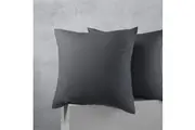 Cotton Polyester Pillowcases, 2 Pack (Charcoal) - European