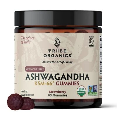 Ashwagandha KSM-66 Gummies for Adults - Pure Organic Root Extract Ayurvedic S...