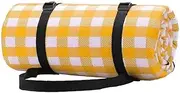 Beach Blanket,Sand-Free & Waterproof Picnic Blanket, Waterproof & Sand-Free Mat for 4-6 Adults' Camping, Hiking & Picnics(Yellow)