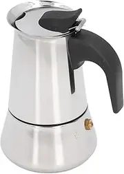 Stovetop Coffee Maker, Classic Italian Style Stainless Steel Percolator Coffee Maker Moka Pot Dishwasher Washable, Cafe Maker for Induction Cookers Electric Stove Easy to Make and Clean(100ml)