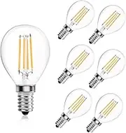 DoRight E14 LED Golf Ball Bulb Dimmable, 4W G45 SES Small Edison Screw Retro Filament Bulb Mini Globe Light Warm White 2700K 40W Incandescent Equivalent for Pendants, Table Lamp, Ceiling Fans (6-Pack)