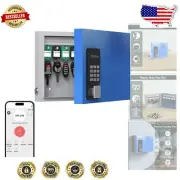 Secure 16-Key Key Organizer Wall Mount - Smart Bluetooth and Remote Access