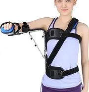 Shoulder Dislocation Abduction Frame Shoulder Abduction Fixation Brace Adjustable Forearm Length Abduction Angle Adjustable Perforated Breathable Design for Dislocatio (Size : Left hand)