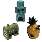 For Alien Spongebob Pineapple House Hole Fish Tank Decoration Aquarium Ornament - Octopus