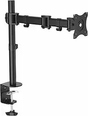 StarTech.com Articulating Monitor Arm – Steel – Single Monitor Stand – Monitors up to 27” – VESA Mount – Adjustable Monitor Arm