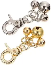 Abaodam 2Pcs Cat Dog Collar Bells Durable Pet Pendant Accessories with Clip Stylish Identification Charm for Small Animals Easy Attachment for Tracking and Decoration