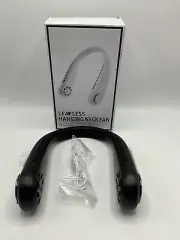 Black Leafless Hanging Neck Fan USB Charging Lazy Neck Hanging Fan with 3 Speeds