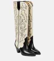 [Isabel Marant] Isabel Marant Leila leather and suede cowboy boots UK 3 beige